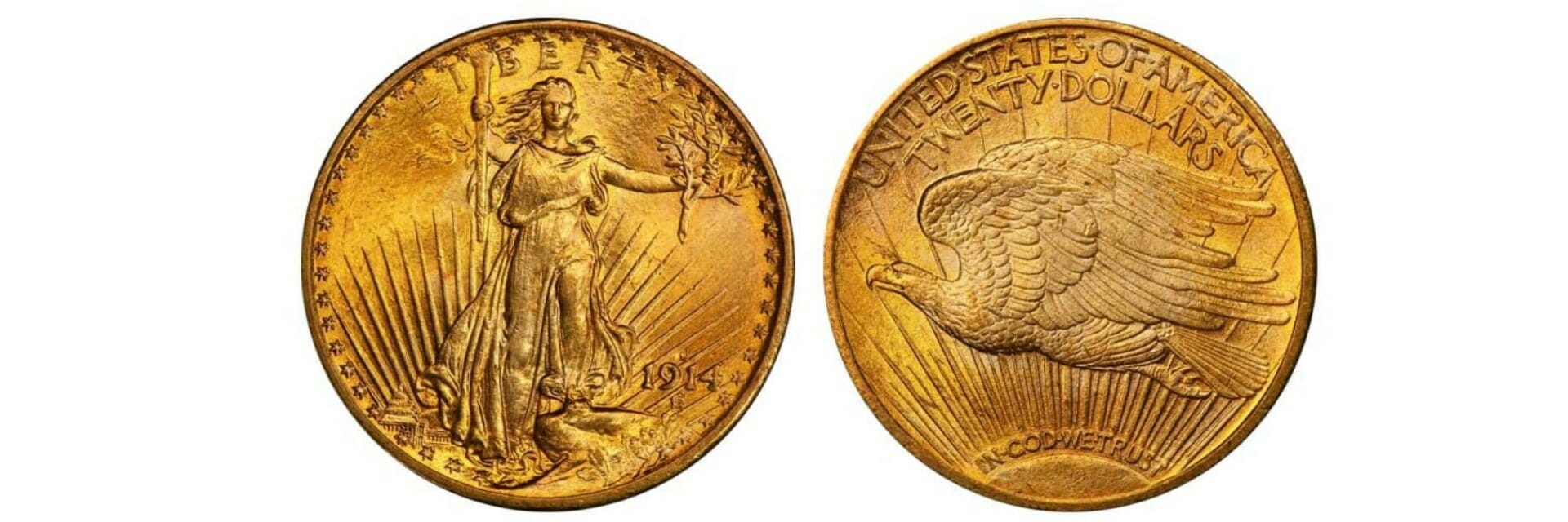 1914 S $20 Saint Gaudens Gold Piece PCGS MS 65